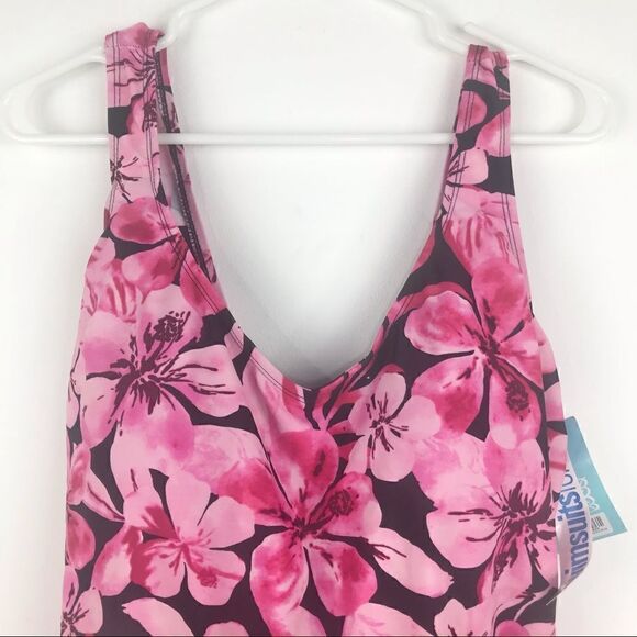 Beach Belle Honolulu Pink One Piece Swimsuit NEW - Picture 3 of 13